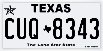 TX license plate CUQ8343