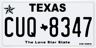 TX license plate CUQ8347