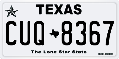 TX license plate CUQ8367