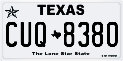 TX license plate CUQ8380