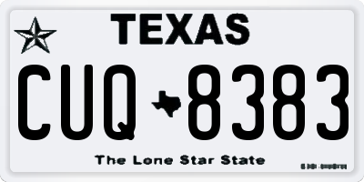 TX license plate CUQ8383