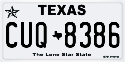 TX license plate CUQ8386