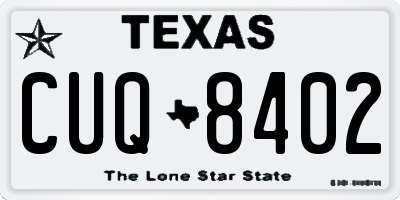 TX license plate CUQ8402