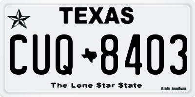 TX license plate CUQ8403