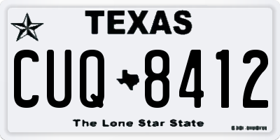 TX license plate CUQ8412