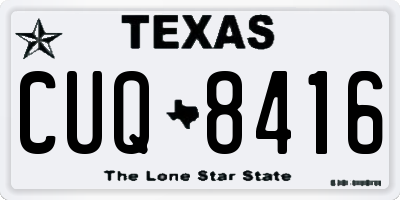 TX license plate CUQ8416