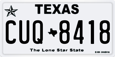 TX license plate CUQ8418