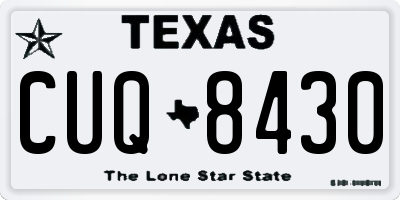 TX license plate CUQ8430