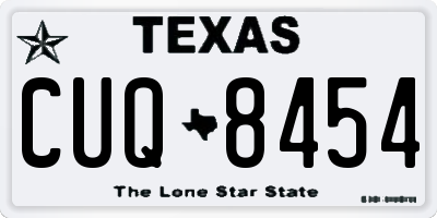 TX license plate CUQ8454