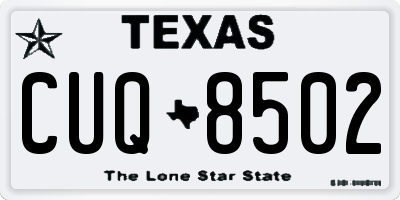 TX license plate CUQ8502