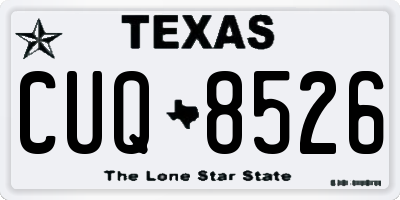 TX license plate CUQ8526