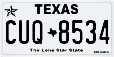TX license plate CUQ8534