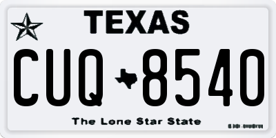 TX license plate CUQ8540