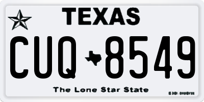 TX license plate CUQ8549