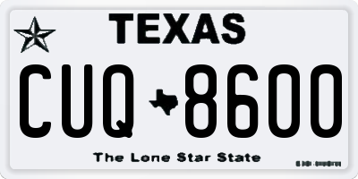 TX license plate CUQ8600