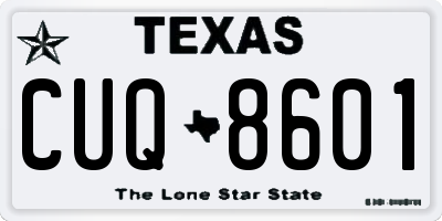 TX license plate CUQ8601