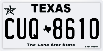 TX license plate CUQ8610