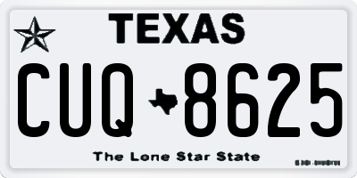 TX license plate CUQ8625