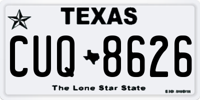TX license plate CUQ8626