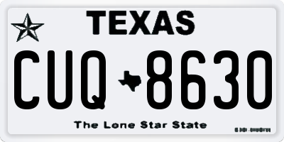 TX license plate CUQ8630