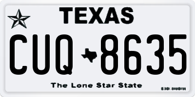 TX license plate CUQ8635