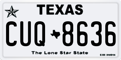TX license plate CUQ8636