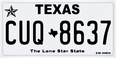 TX license plate CUQ8637