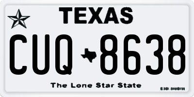 TX license plate CUQ8638