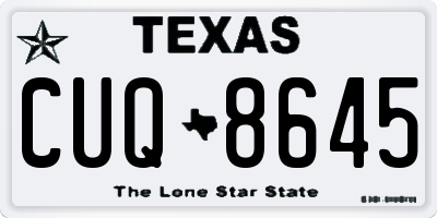 TX license plate CUQ8645