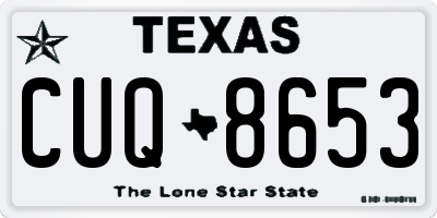 TX license plate CUQ8653
