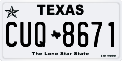 TX license plate CUQ8671