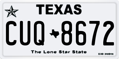 TX license plate CUQ8672