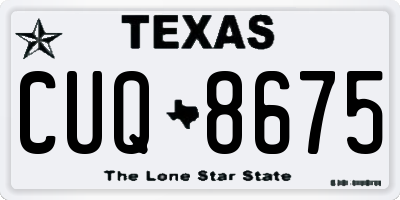 TX license plate CUQ8675