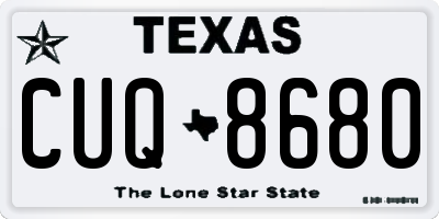 TX license plate CUQ8680
