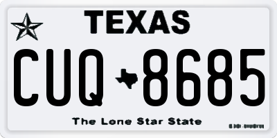TX license plate CUQ8685
