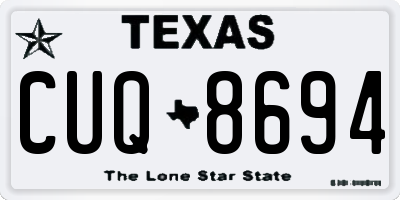 TX license plate CUQ8694
