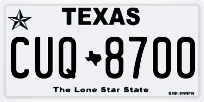 TX license plate CUQ8700