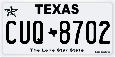 TX license plate CUQ8702
