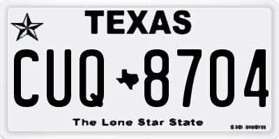TX license plate CUQ8704