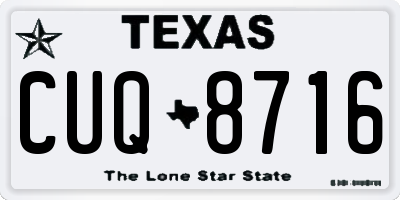 TX license plate CUQ8716