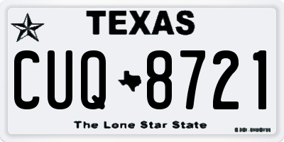TX license plate CUQ8721