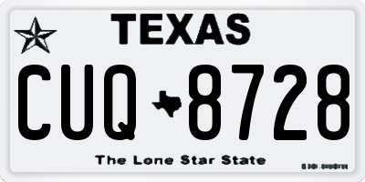 TX license plate CUQ8728