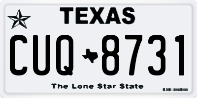 TX license plate CUQ8731
