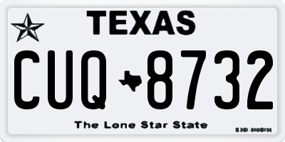 TX license plate CUQ8732