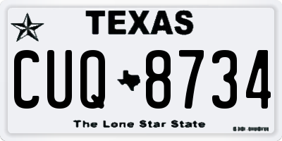 TX license plate CUQ8734