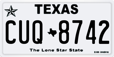TX license plate CUQ8742