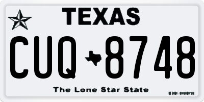 TX license plate CUQ8748