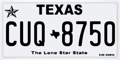 TX license plate CUQ8750