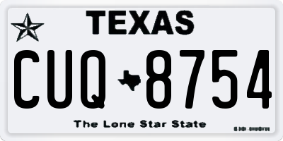 TX license plate CUQ8754