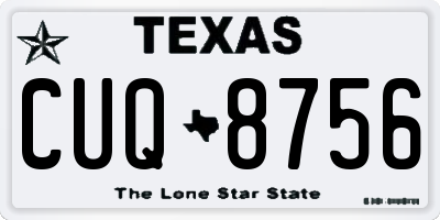 TX license plate CUQ8756